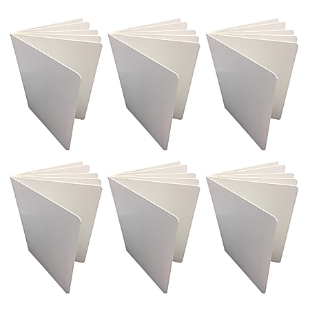 Blank Chunky Board Book, 6 x 8 Portrait, 6 Sheets Per Book, White, Pack  of 6